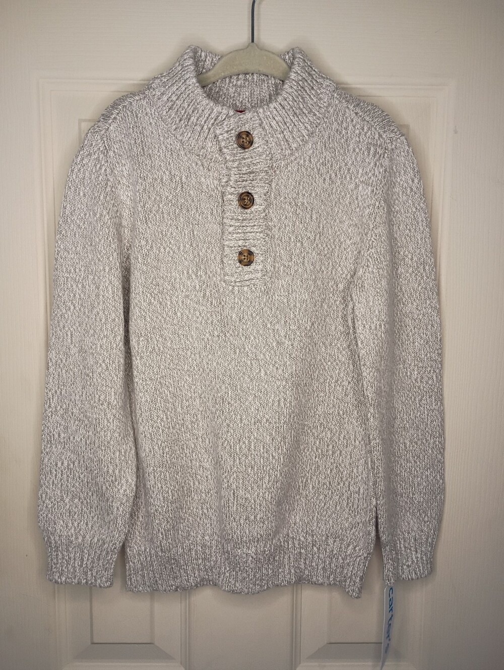 NWT Carter's Gray Button Collar Sweater Size 5T
